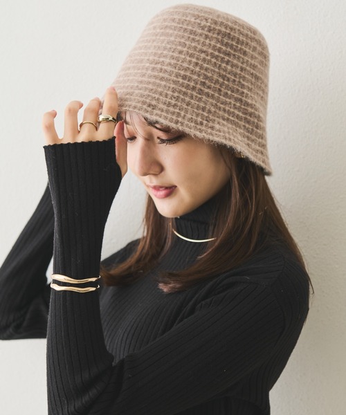 Aunt Marie's(アントマリーズ)の「シャギーチェックベルハット(ハット・レディース・チャコールグレー/アイボリー/ベージュ・FREE)」の20枚目の写真