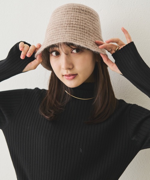 Aunt Marie's(アントマリーズ)の「シャギーチェックベルハット(ハット・レディース・チャコールグレー/アイボリー/ベージュ・FREE)」の18枚目の写真