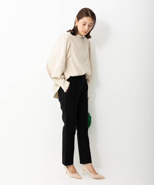 ONE'S TRUE（ワンズトゥルー）の「裏起毛テーパードパンツ（スラックス・レディース・ピンク/ブラック・S/M）」の8枚目の写真