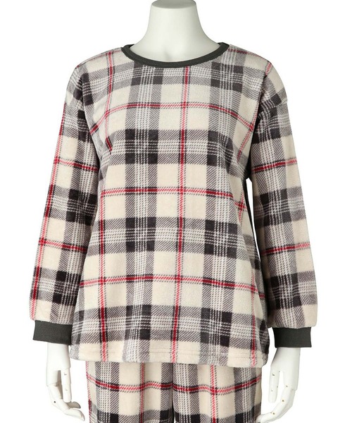 KID BLUE(キッドブルー)の「キッドブルー -23シャギータータンチェック -長袖トップス -KRVN575 -kidblue(その他トップス・レディース・レッド/サンドベージュ/サックスブルー・M)」の4枚目の写真