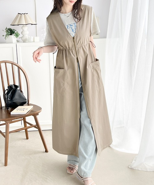 セール】ジレとしてもワンピとしても使える！2way配色ステッチダブル