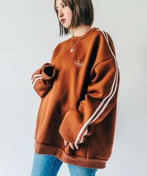 DEVICE | Chcuh ダブルライン シンプル トラックジャケット風 スウェット トレーナー(スウェット)