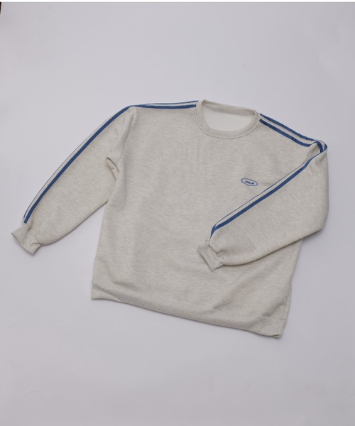 DEVICE(デバイス)の「Chcuh ダブルライン シンプル トラックジャケット風 スウェット トレーナー(スウェット・レディース・ブラック/グレー/ブラウン・FREE)」の5枚目の写真