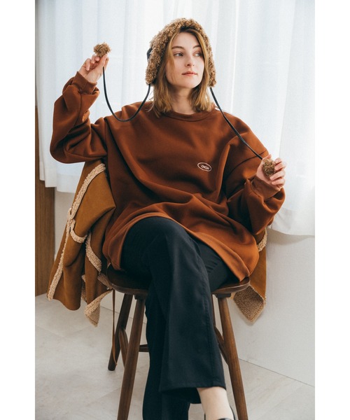 DEVICE(デバイス)の「Chcuh ダブルライン シンプル トラックジャケット風 スウェット トレーナー(スウェット・レディース・ブラック/グレー/ブラウン・FREE)」の7枚目の写真