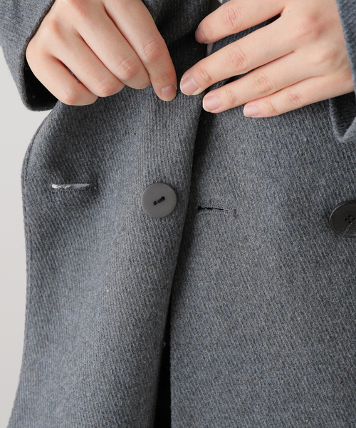Simplicite（サンプリシテ）の「ダブルボタンテーラージャケット（テーラードジャケット・レディース・チャコールグレー/ブラウン・FREE）」の4枚目の写真