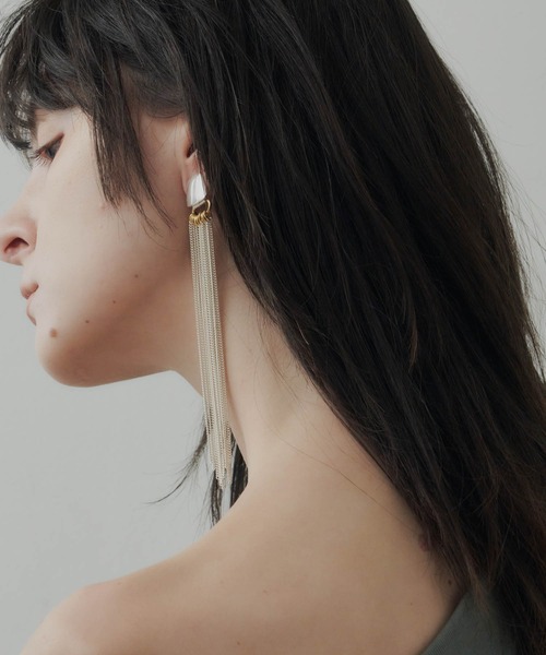 TINY CROSS HOOPS Silver PIERCED EARRINGS（ピアス） Loree