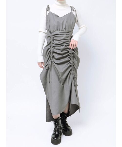 jouetie（ジュエティ）の「シャーリングキャミワンピース（ワンピース・レディース・グレー/ピンク/ブラック・MEDIUM）」の20枚目の写真