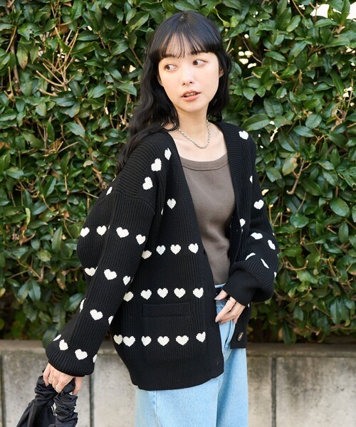 FREAK'S STORE（フリークスストア）の「ラインハート柄 カーディガン