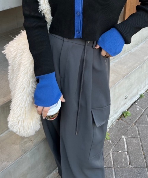 nemne store（ネンネストア）の「《Delfy》ドローコードカーゴスラックス（スラックス・レディース・ブラック/グレー・フリー）」の2枚目の写真