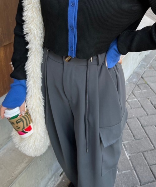 nemne store（ネンネストア）の「《Delfy》ドローコードカーゴスラックス（スラックス・レディース・ブラック/グレー・フリー）」の10枚目の写真