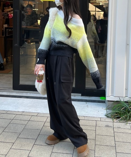 nemne store（ネンネストア）の「《Delfy》ドローコードカーゴスラックス（スラックス・レディース・ブラック/グレー・フリー）」の6枚目の写真