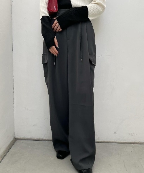 nemne store（ネンネストア）の「《Delfy》ドローコードカーゴスラックス（スラックス・レディース・ブラック/グレー・フリー）」の9枚目の写真