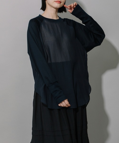 Munich（ミューニック）の「ギザリヨセルドッキングラグランプルオーバー（Tシャツ/カットソー・レディース・ブラック/ホワイト/ネイビー・FREE）」の7枚目の写真