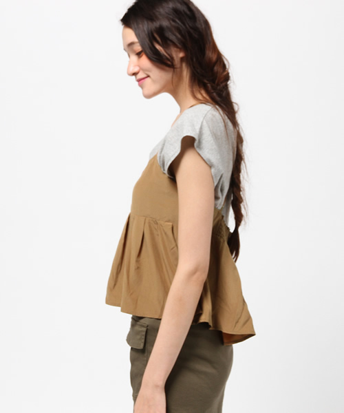 mystic（ミスティック）の「【mystic】ピーチショートキャミソール（シャツ/ブラウス・レディース・ネイビー/カーキ/ブラック/キャメル・ﾌﾘ-）」の6枚目の写真
