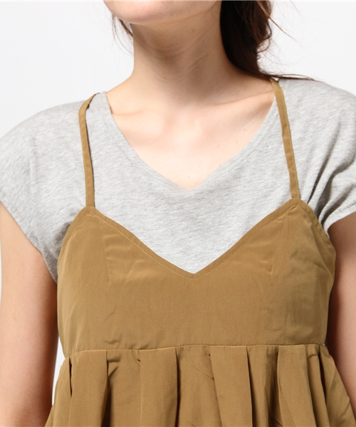 mystic（ミスティック）の「【mystic】ピーチショートキャミソール（シャツ/ブラウス・レディース・ネイビー/カーキ/ブラック/キャメル・ﾌﾘ-）」の8枚目の写真