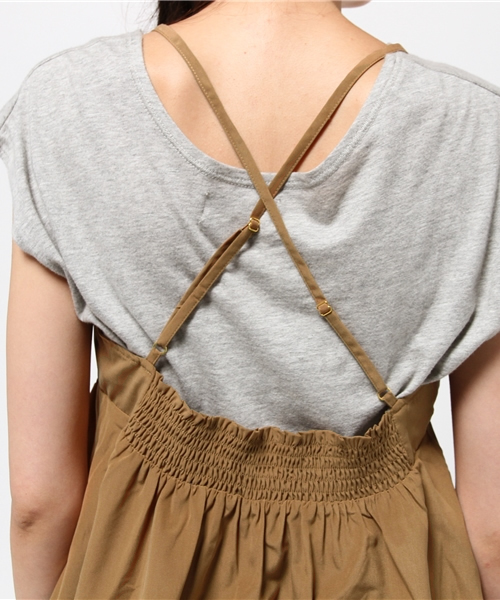 mystic（ミスティック）の「【mystic】ピーチショートキャミソール（シャツ/ブラウス・レディース・ネイビー/カーキ/ブラック/キャメル・ﾌﾘ-）」の9枚目の写真