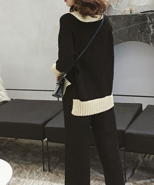 Miniministore(ミニミニストア)の「バイカラーニットセットアップ レディース(ニット/セーター・レディース・ブラック・フリー)」の13枚目の写真