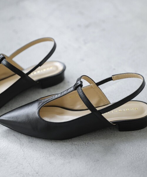 quaranciel(カランシエル)の「quaranciel: Tストラップ ポインテッド パンプス(パンプス・レディース・ブラック/ピンク/ブルー・25/45/40/30/35)」の5枚目の写真