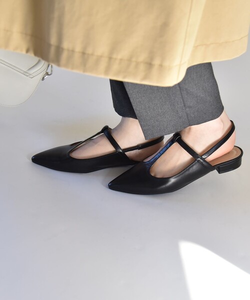 quaranciel(カランシエル)の「quaranciel: Tストラップ ポインテッド パンプス(パンプス・レディース・ブラック/ピンク/ブルー・25/45/40/30/35)」の7枚目の写真