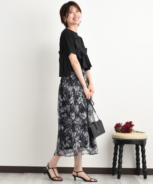 INTERPLANET（インタープラネット）の「ＴＣブロードアシメフリルＴシャツ（Tシャツ/カットソー・レディース・オフホワイト/ブラック・FREE）」の22枚目の写真