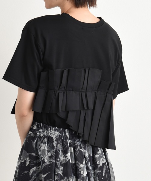 INTERPLANET（インタープラネット）の「ＴＣブロードアシメフリルＴシャツ（Tシャツ/カットソー・レディース・オフホワイト/ブラック・FREE）」の19枚目の写真
