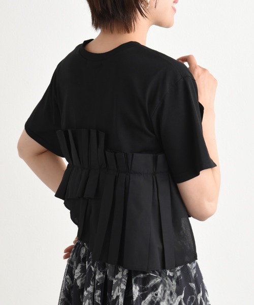 INTERPLANET（インタープラネット）の「ＴＣブロードアシメフリルＴシャツ（Tシャツ/カットソー・レディース・オフホワイト/ブラック・FREE）」の20枚目の写真