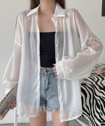 【10色展開】着る日傘 トレンドシアーシャツカーディガン ゆったり 体型カバー 紫外線対策 冷房対策 オフィスカジュアル きれいめカジュアル