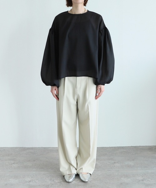 reca(レカ)の「ワッシャーシアーボリュームスリーブブラウス(シャツ/ブラウス・レディース・ホワイト/ブラック・M)」の9枚目の写真