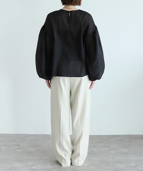 reca(レカ)の「ワッシャーシアーボリュームスリーブブラウス(シャツ/ブラウス・レディース・ホワイト/ブラック・M)」の11枚目の写真