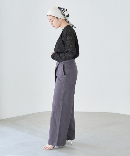 IENA（イエナ）の「カットジャガードクルーネックブラウス（シャツ