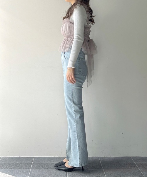 NOMAE（ノーマエ）の「【新色追加】ビジュースリットフレアデニムパンツ（デニムパンツ・レディース・ブルー/ダークブルー/ブラック・FREE）」の20枚目の写真