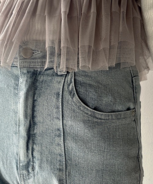 NOMAE（ノーマエ）の「【新色追加】ビジュースリットフレアデニムパンツ（デニムパンツ・レディース・ブルー/ダークブルー/ブラック・FREE）」の15枚目の写真