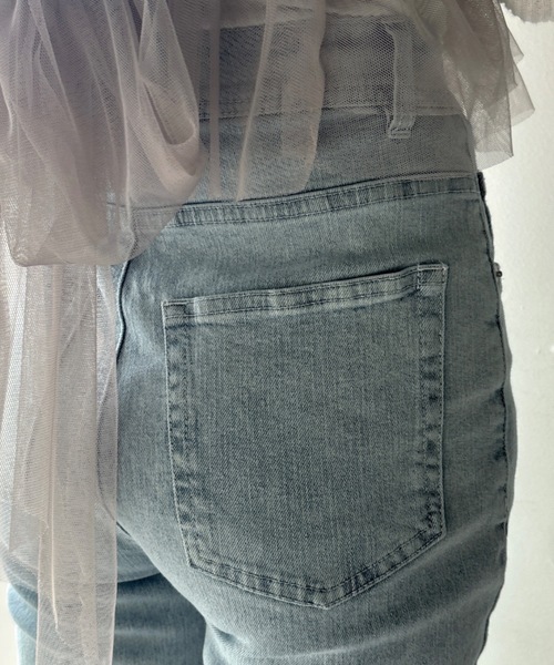 NOMAE（ノーマエ）の「【新色追加】ビジュースリットフレアデニムパンツ（デニムパンツ・レディース・ブルー/ダークブルー/ブラック・FREE）」の11枚目の写真