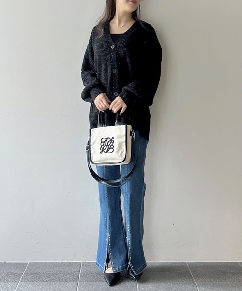 NOMAE（ノーマエ）の「【新色追加】ビジュースリットフレアデニムパンツ（デニムパンツ・レディース・ブルー/ダークブルー/ブラック・FREE）」の10枚目の写真