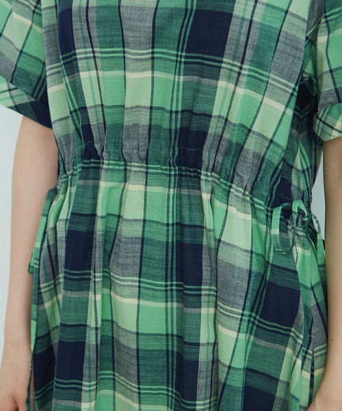 bulle de savon（ビュルデサボン）の「マドラスチェック ワンピース