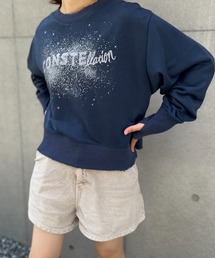 mi via loca | Vintageライク ダメージ加工 ラメプリント裏毛スウェット(スウェット)