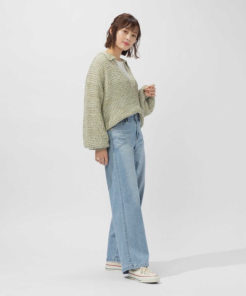 SOMETHING(サムシング)の「SOMETHING(サムシング)【レディース】「LISA」セミワイドパンツ(デニムパンツ・レディース・ライトインディゴブルー・25inch/26inch/27inch/28inch/29inch/30inch/31inch)」の10枚目の写真