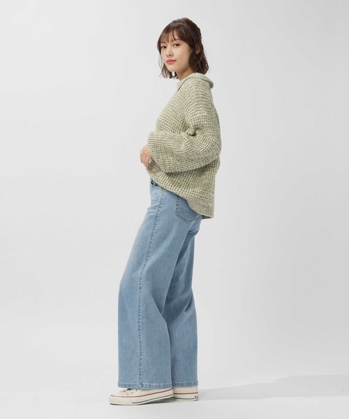 SOMETHING(サムシング)の「SOMETHING(サムシング)【レディース】「LISA」セミワイドパンツ(デニムパンツ・レディース・ライトインディゴブルー・25inch/26inch/27inch/28inch/29inch/30inch/31inch)」の11枚目の写真