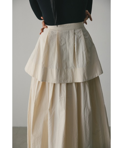 STYLEMIXER（スタイルミキサー）の「ティアードフレアスカート（スカート・レディース・ミント/アイボリー/ブラック・SMALL/MEDIUM）」の13枚目の写真