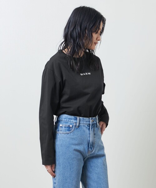 MARW UNITED ARROWS（マルゥ ユナイテッドアローズ）の「＜MARW UNITED ARROWS＞ロゴ ロングスリーブ Tシャツ（Tシャツ/カットソー・レディース・ブラック/ホワイト・FREE）」の4枚目の写真