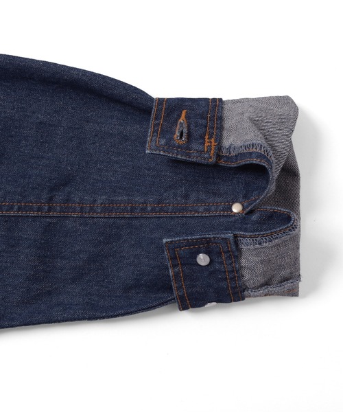 GLAZOS（グラソス）の「デニム・Gジャン（ブルゾン・キッズ・サックスブルー/インディゴブルー・170cm/160cm/150cm/140cm）」の8枚目の写真