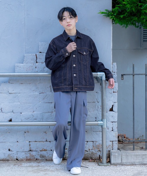 GLAZOS（グラソス）の「デニム・Gジャン（ブルゾン・キッズ・サックスブルー/インディゴブルー・170cm/160cm/150cm/140cm）」の15枚目の写真