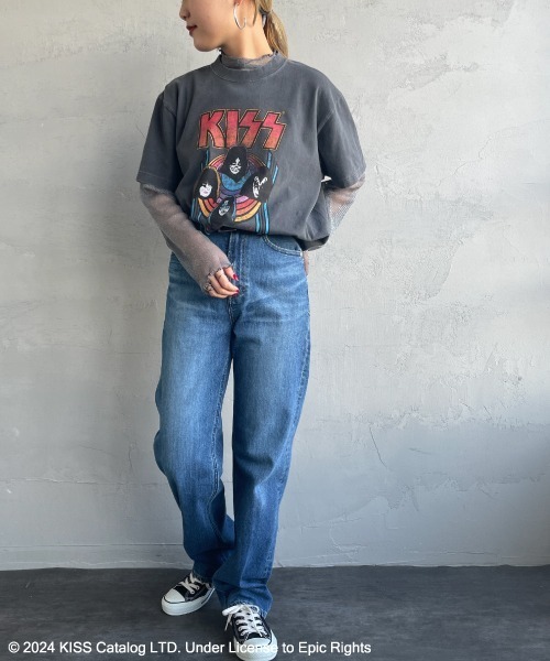 GOOD ROCK SPEED（グッドロックスピード）の「[GOOD ROCK SPEED/グッドロックスピード] 別注 KISS ロックプリントTシャツ（Tシャツ/カットソー・レディース・チャコール・L/XL/F）」の3枚目の写真
