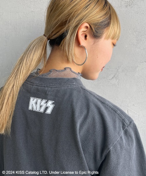GOOD ROCK SPEED（グッドロックスピード）の「[GOOD ROCK SPEED/グッドロックスピード] 別注 KISS ロックプリントTシャツ（Tシャツ/カットソー・レディース・チャコール・L/XL/F）」の21枚目の写真