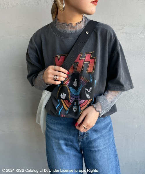 GOOD ROCK SPEED（グッドロックスピード）の「[GOOD ROCK SPEED/グッドロックスピード] 別注 KISS ロックプリントTシャツ（Tシャツ/カットソー・レディース・チャコール・L/XL/F）」の8枚目の写真