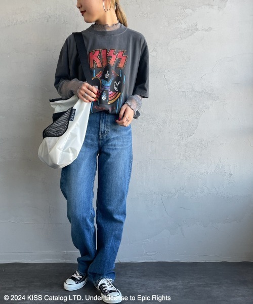 GOOD ROCK SPEED（グッドロックスピード）の「[GOOD ROCK SPEED/グッドロックスピード] 別注 KISS ロックプリントTシャツ（Tシャツ/カットソー・レディース・チャコール・L/XL/F）」の11枚目の写真