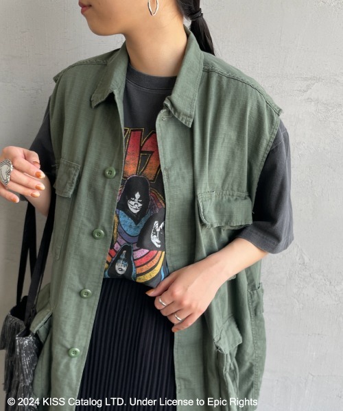 GOOD ROCK SPEED（グッドロックスピード）の「[GOOD ROCK SPEED/グッドロックスピード] 別注 KISS ロックプリントTシャツ（Tシャツ/カットソー・レディース・チャコール・L/XL/F）」の22枚目の写真