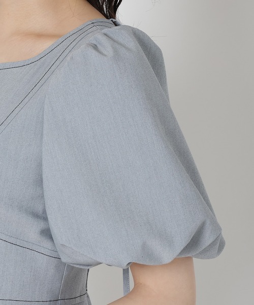 REDYAZEL(レディアゼル)の「バルーンスリーブワンピース(ワンピース・レディース・グレー/ブルー/ネイビー・FREE)」の11枚目の写真