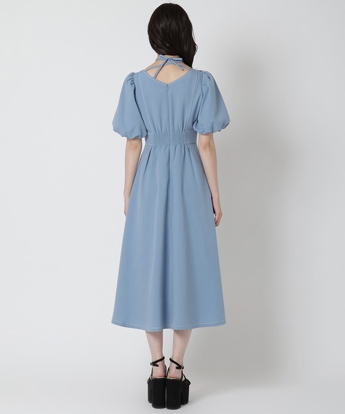 REDYAZEL(レディアゼル)の「バルーンスリーブワンピース(ワンピース・レディース・グレー/ブルー/ネイビー・FREE)」の14枚目の写真
