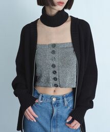 ◆lame knit bustier